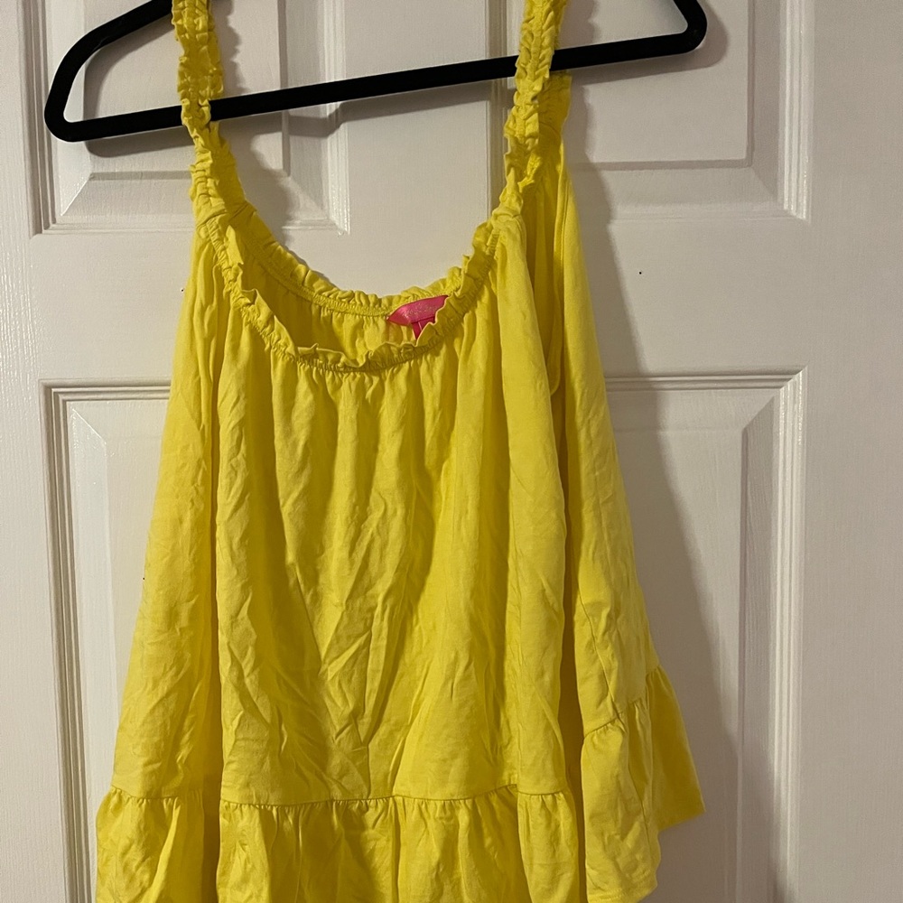 Lilly Pulitzer Yellow Lora Top size XL EUC